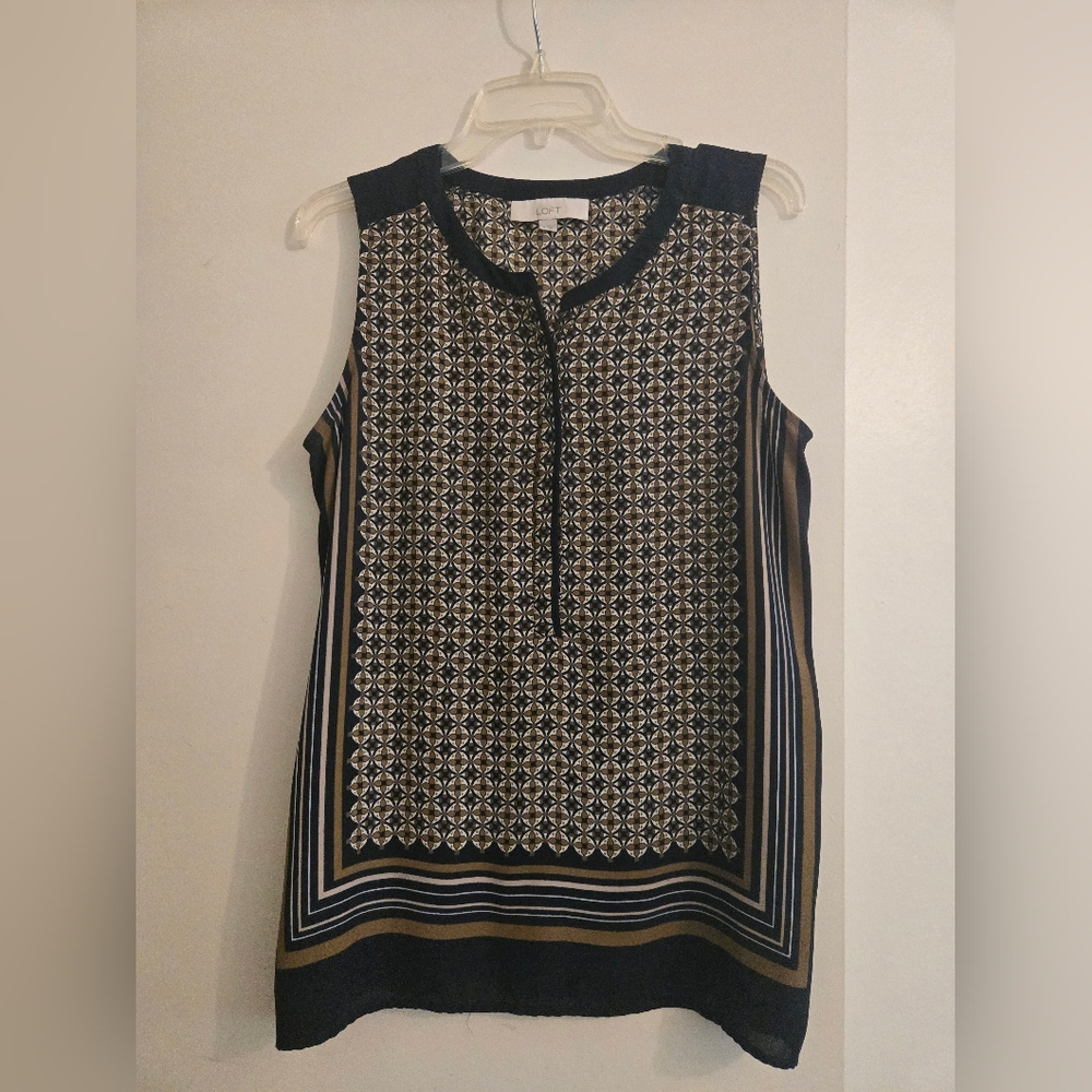 Blue and Brown Geometric Women's Tunic